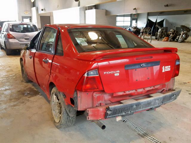 1FAFP34N57W271176 - 2007 FORD FOCUS ZX4 RED photo 3