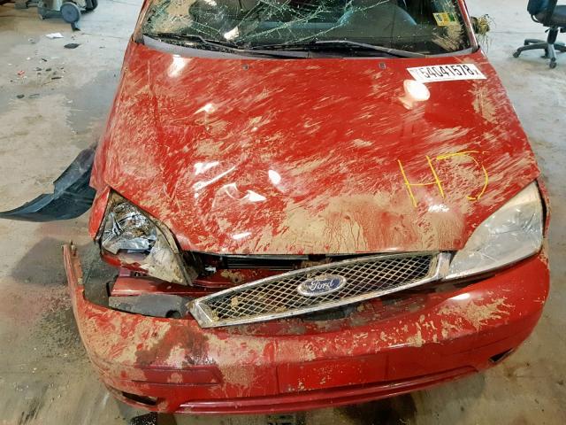 1FAFP34N57W271176 - 2007 FORD FOCUS ZX4 RED photo 7