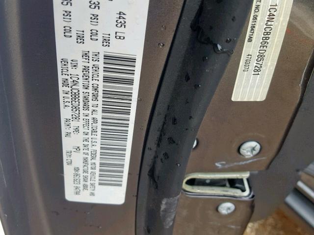 1C4NJCBB6ED857281 - 2014 JEEP COMPASS SP 灰色 照片 10