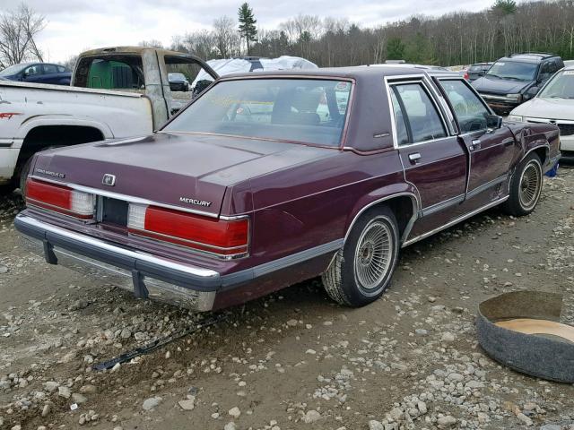 2MECM74F1LX626864 - 1990 MERCURY GRAND MARQ MAROON photo 4