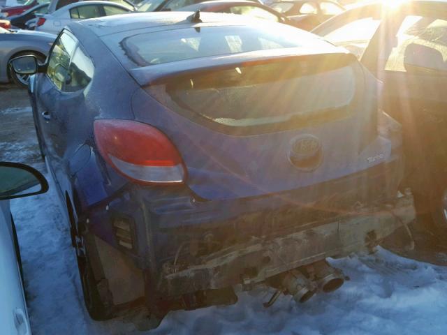 KMHTC6AE4FU245558 - 2015 HYUNDAI VELOSTER T BLUE photo 3