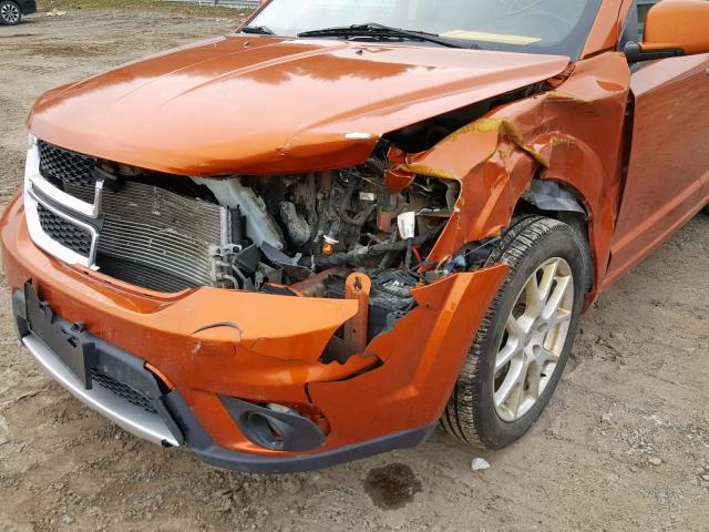 3D4PH6FG7BT570343 - 2011 DODGE JOURNEY R/ ORANGE photo 9