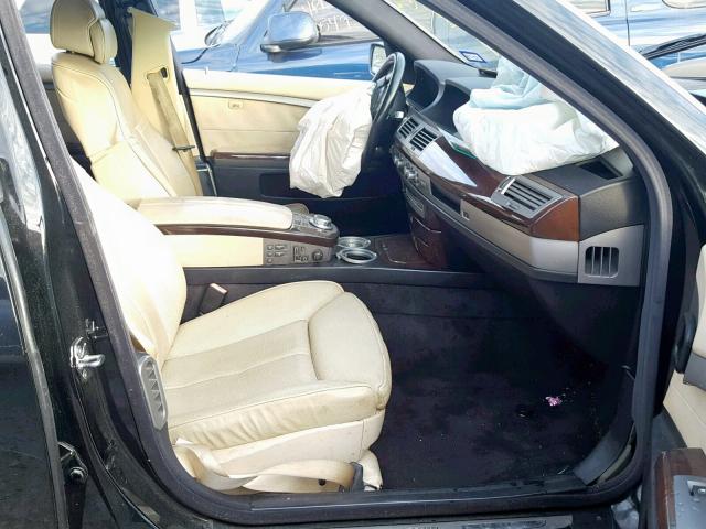 WBAHN83557DT66353 - 2007 BMW 750 BLACK photo 5