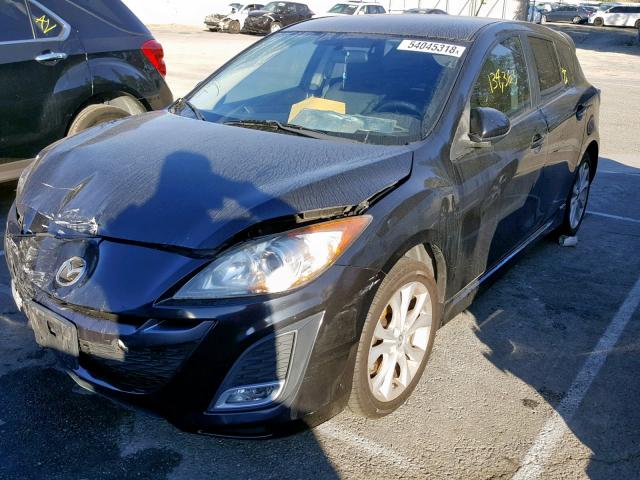 JM1BL1H65A1133458 - 2010 MAZDA 3 S BLACK photo 2