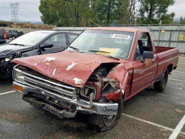 JT4RN81P7M5094406 - 1991 TOYOTA PICKUP 1/2 BURGUNDY photo 2