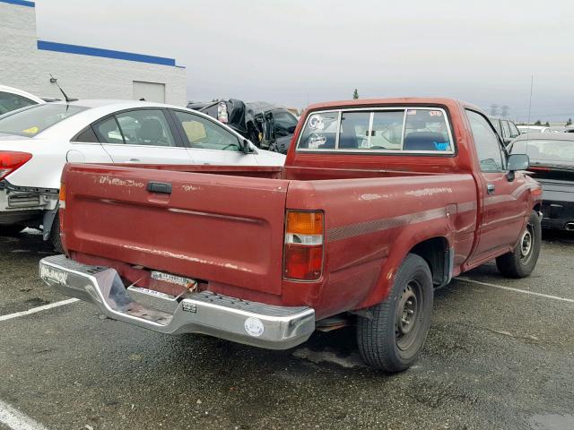 JT4RN81P7M5094406 - 1991 TOYOTA PICKUP 1/2 BURGUNDY photo 4