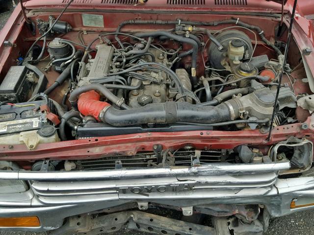 JT4RN81P7M5094406 - 1991 TOYOTA PICKUP 1/2 BURGUNDY photo 7