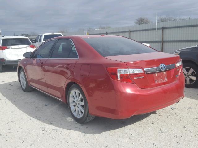 4T1BD1FK7EU130865 - 2014 TOYOTA CAMRY HYBR RED photo 3