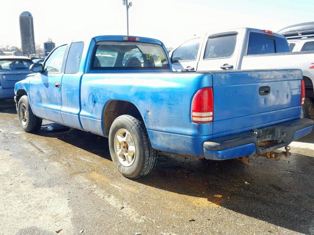 1B7FL22P9XS245482 - 1999 DODGE DAKOTA BLUE photo 3