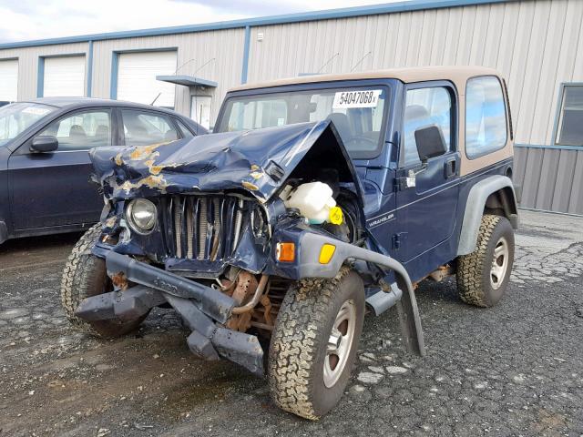 1J4FA29P0YP744035 - 2000 JEEP WRANGLER / BLUE photo 2