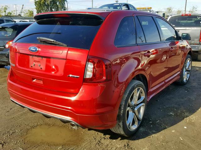 2FMDK3AK6CBA12892 - 2012 FORD EDGE SPORT RED photo 4