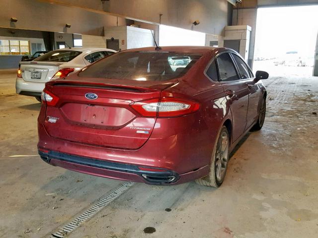 3FA6P0D9XFR124516 - 2015 FORD FUSION TIT RED photo 4