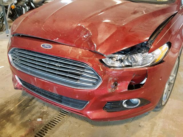 3FA6P0D9XFR124516 - 2015 FORD FUSION TIT RED photo 9