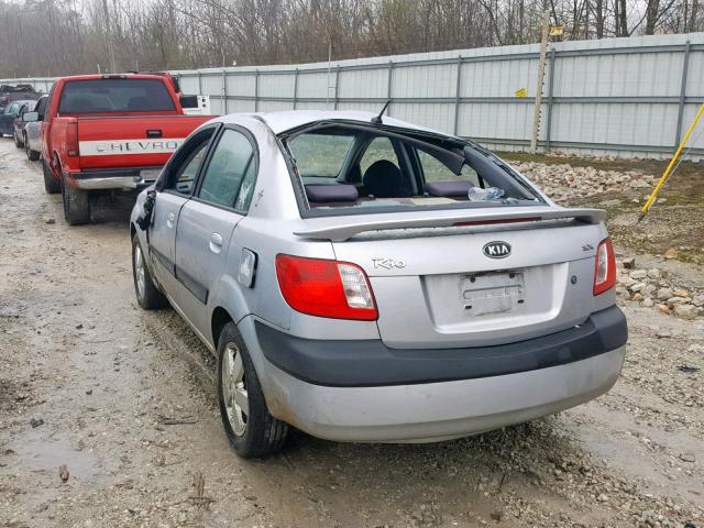 KNADE123676240867 - 2007 KIA RIO BASE SILVER photo 3