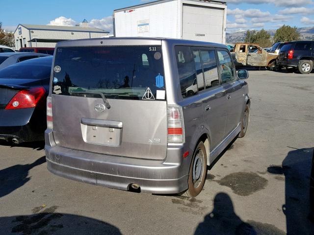 JTLKT334450196696 - 2005 TOYOTA SCION XB GRAY photo 4