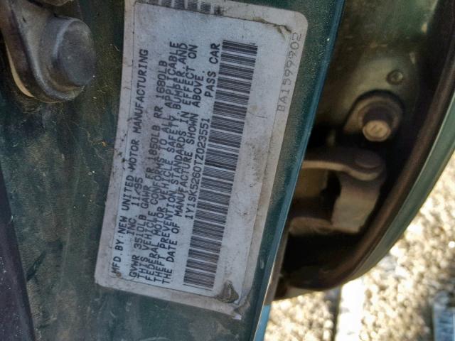 1Y1SK5260TZ023551 - 1996 GEO PRIZM BASE GREEN photo 10