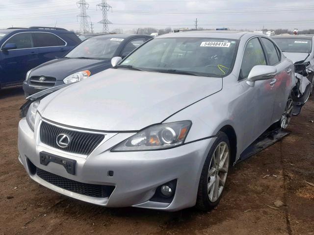 JTHCF5C25C5057015 - 2012 LEXUS IS 250 SILVER photo 2