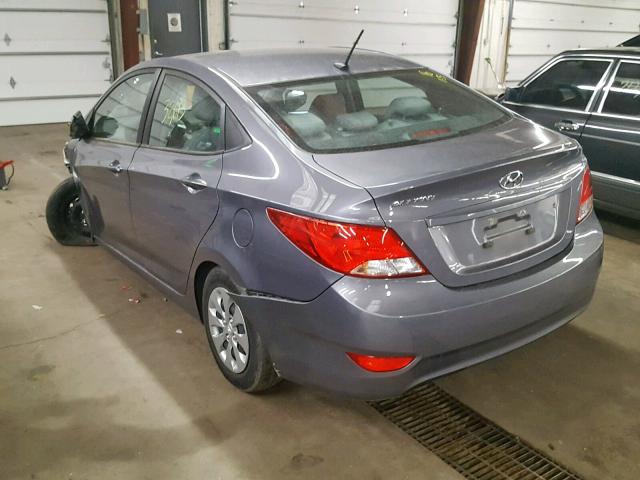 KMHCT4AE6HU332238 - 2017 HYUNDAI ACCENT SE GRAY photo 3