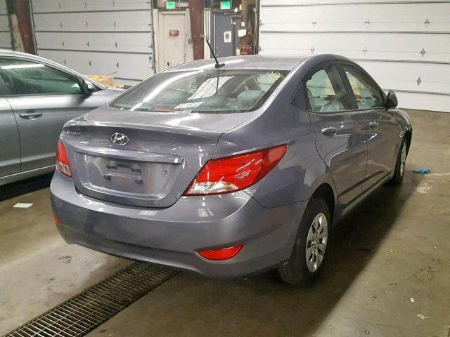 KMHCT4AE6HU332238 - 2017 HYUNDAI ACCENT SE GRAY photo 4