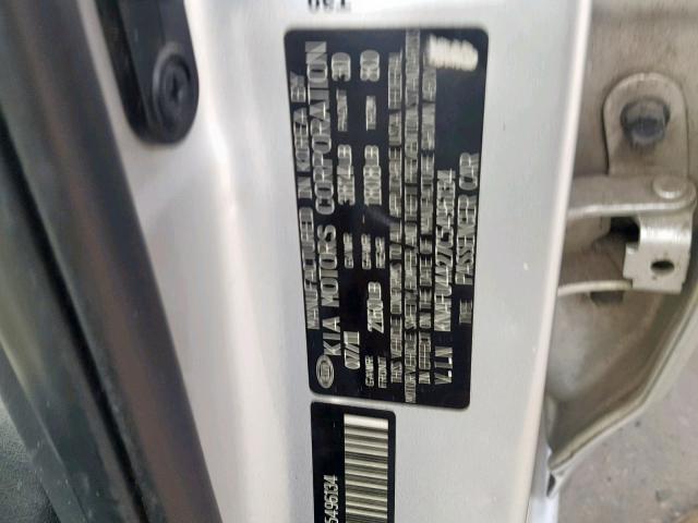 KNAFU4A27C5496134 - 2012 KIA FORTE EX SILVER photo 10