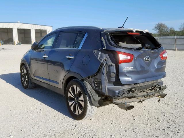 KNDPCCA68D7505047 - 2013 KIA SPORTAGE S BLUE photo 3