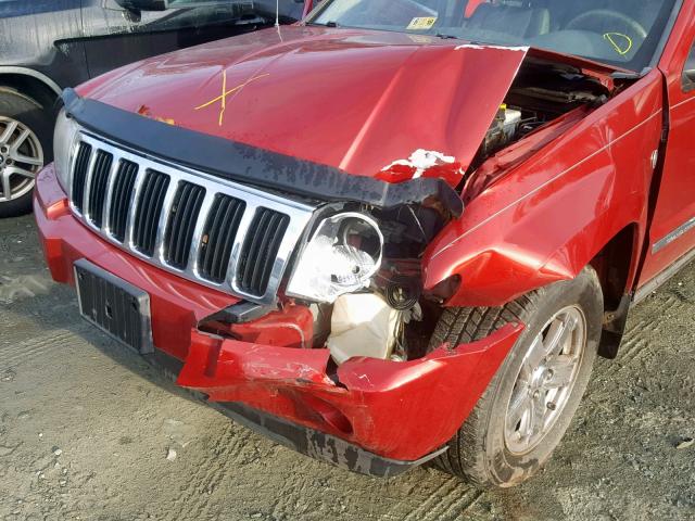 1J8HR58215C677648 - 2005 JEEP GRAND CHER RED photo 9