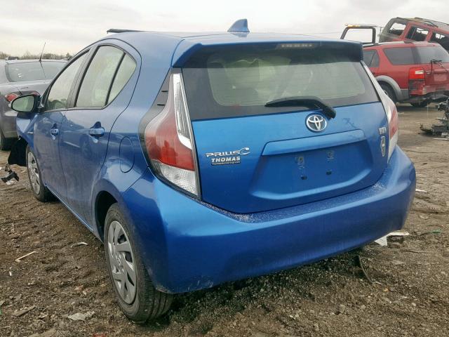 JTDKDTB36F1580847 - 2015 TOYOTA PRIUS C BLUE photo 3