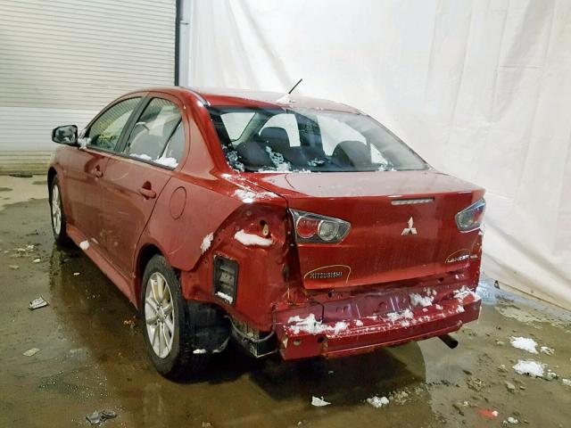 JA32U2FU7FU022158 - 2015 MITSUBISHI LANCER ES RED photo 3