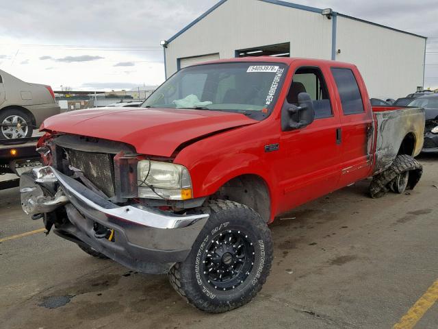 1FTSW31F12ED43434 - 2002 FORD F350 SRW S RED photo 2