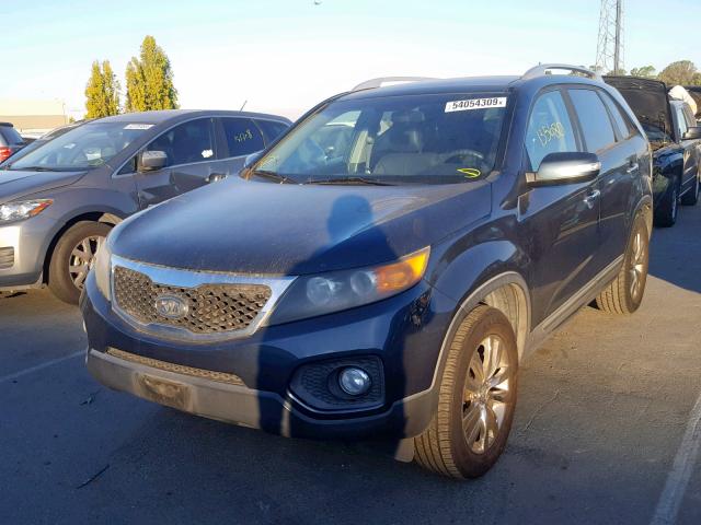 5XYKU4A27BG085288 - 2011 KIA SORENTO EX BLUE photo 2