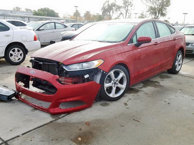 3FA6P0G76GR342948 - 2016 FORD FUSION S RED photo 2
