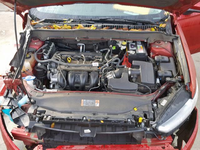 3FA6P0G76GR342948 - 2016 FORD FUSION S RED photo 7