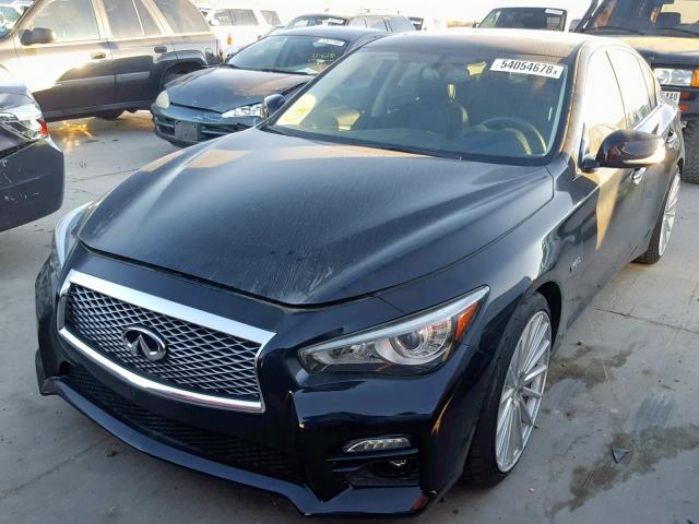 JN1AV7AP9FM790672 - 2015 INFINITI Q50 HYBRID BLACK photo 2