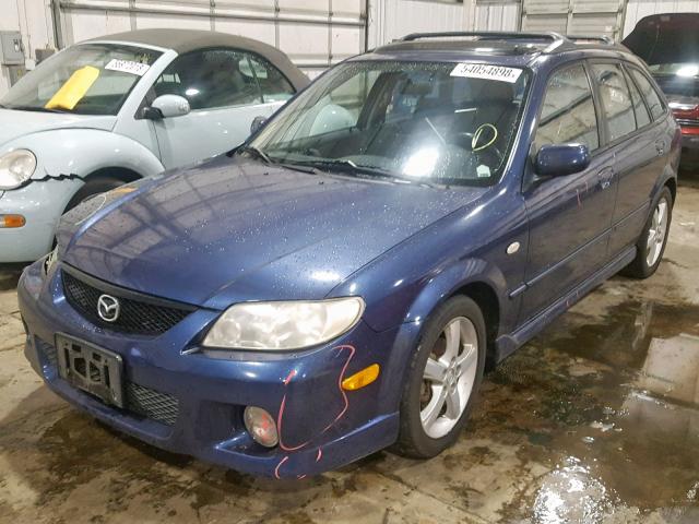 JM1BJ246121619039 - 2002 MAZDA PROTEGE PR BLUE photo 2