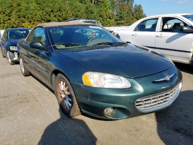 1C3EL55U11N567803 - 2001 CHRYSLER SEBRING LX GREEN photo 1