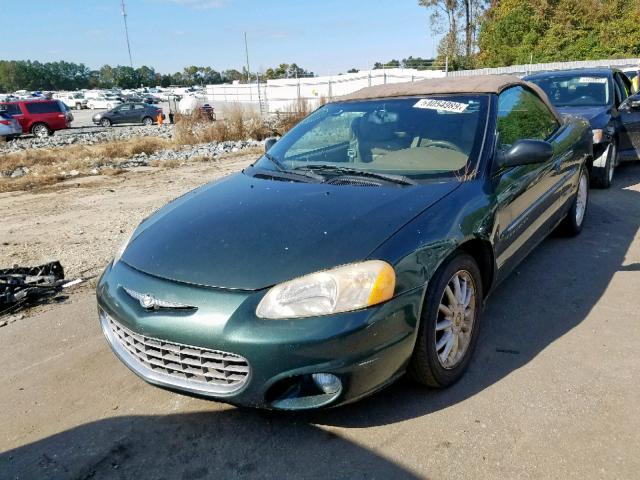 1C3EL55U11N567803 - 2001 CHRYSLER SEBRING LX GREEN photo 2