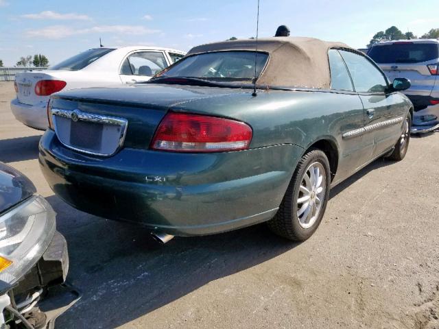 1C3EL55U11N567803 - 2001 CHRYSLER SEBRING LX GREEN photo 4