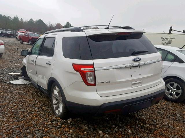 1FMHK7F89BGA63588 - 2011 FORD EXPLORER L WHITE photo 3