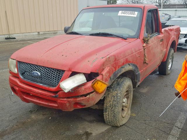 1FTYR10U72PA58666 - 2002 FORD RANGER RED photo 10