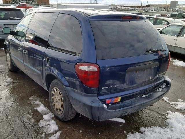 1C4GJ25312B654393 - 2002 CHRYSLER VOYAGER BLUE photo 3