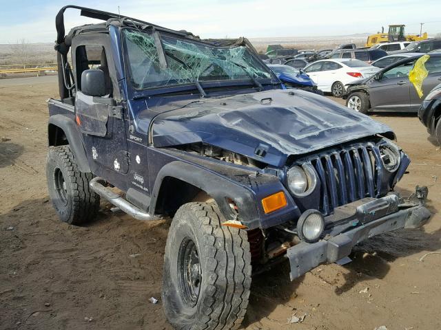 1J4FA49SX4P744151 - 2004 JEEP WRANGLER / BLUE photo 1