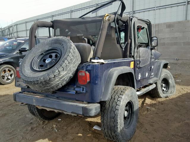 1J4FA49SX4P744151 - 2004 JEEP WRANGLER / BLUE photo 4