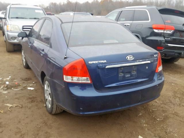 KNAFE221095625119 - 2009 KIA SPECTRA EX BLUE photo 3