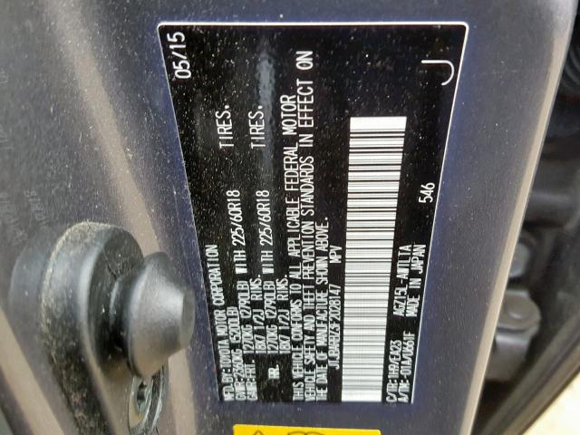 JTJBARBZ3F2028147 - 2015 LEXUS NX 200T GRAY photo 10