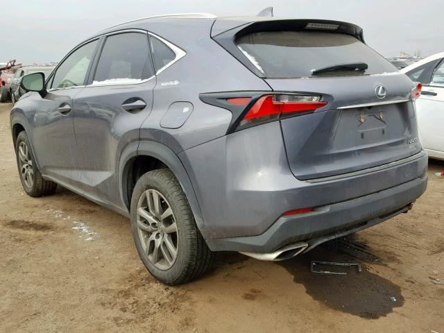 JTJBARBZ3F2028147 - 2015 LEXUS NX 200T GRAY photo 3