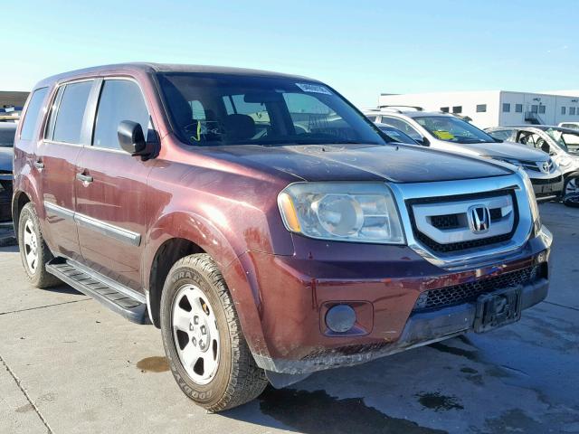 5FNYF38299B005589 - 2009 HONDA PILOT LX BURGUNDY photo 1