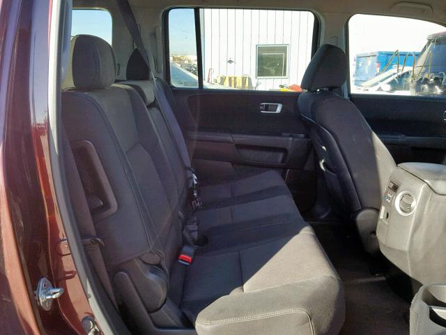 5FNYF38299B005589 - 2009 HONDA PILOT LX BURGUNDY photo 6