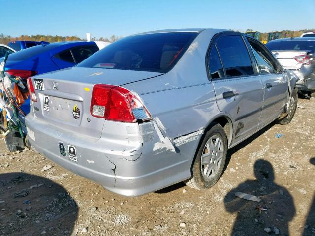 1HGES16365L025094 - 2005 HONDA CIVIC DX V SILVER photo 4