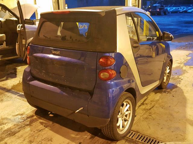 WMEEK31X38K097578 - 2008 SMART FORTWO PAS 蓝色 照片 4