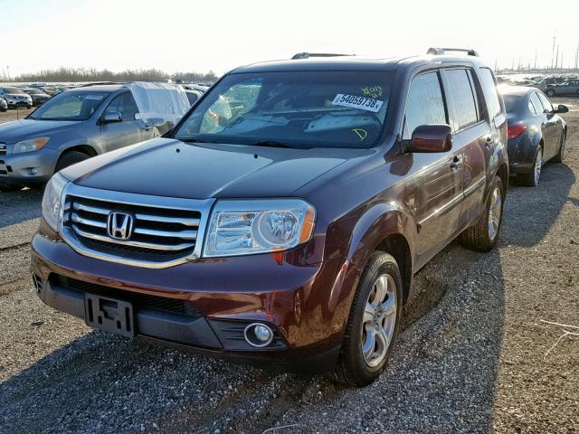 5FNYF4H71CB021682 - 2012 HONDA PILOT EXLN MAROON photo 2